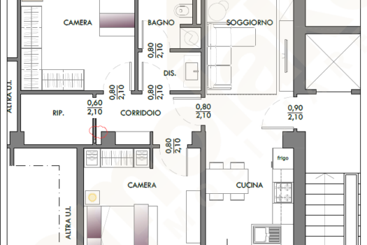Apartment with balconies in Como