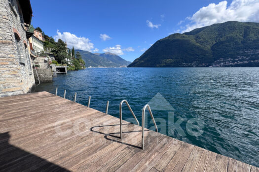 Lakeside home with a spacious terrace