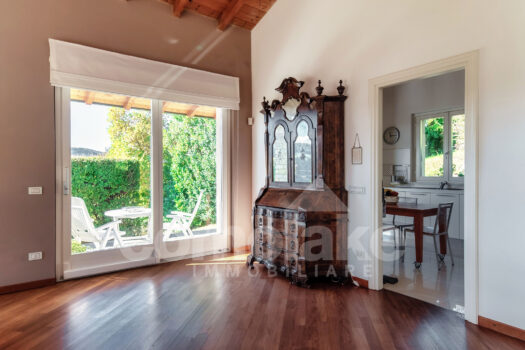 Modern villa with garden and lake view