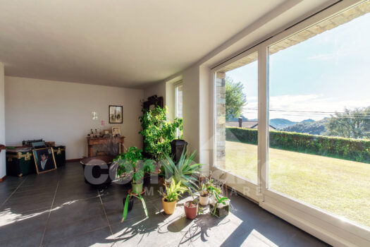 Modern villa with garden and lake view