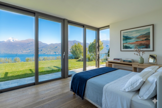 Modern panoramic apartment in Menaggio – with pool and rooftop garden