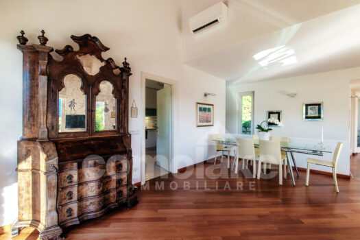 Villa moderna con giardino e vista lago