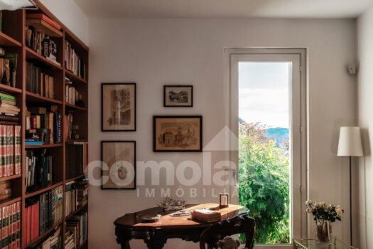 Villa moderna con giardino e vista lago