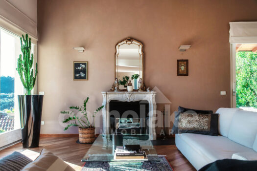 Villa moderna con giardino e vista lago