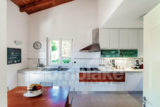 Villa moderna con giardino e vista lago