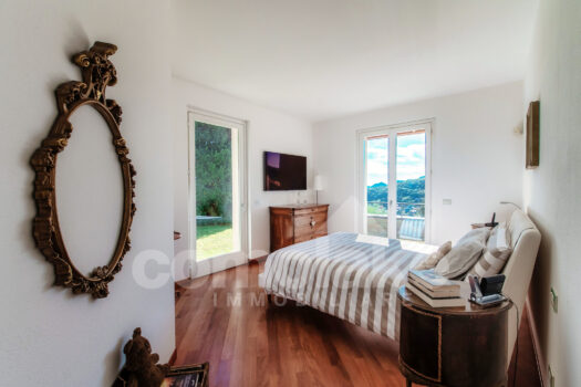 Villa moderna con giardino e vista lago